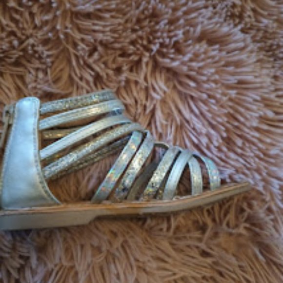 Sandales Filles Crazy 8 - Rayures Bleu Et Blanc - Taille 4 - Occasion Très Bon état